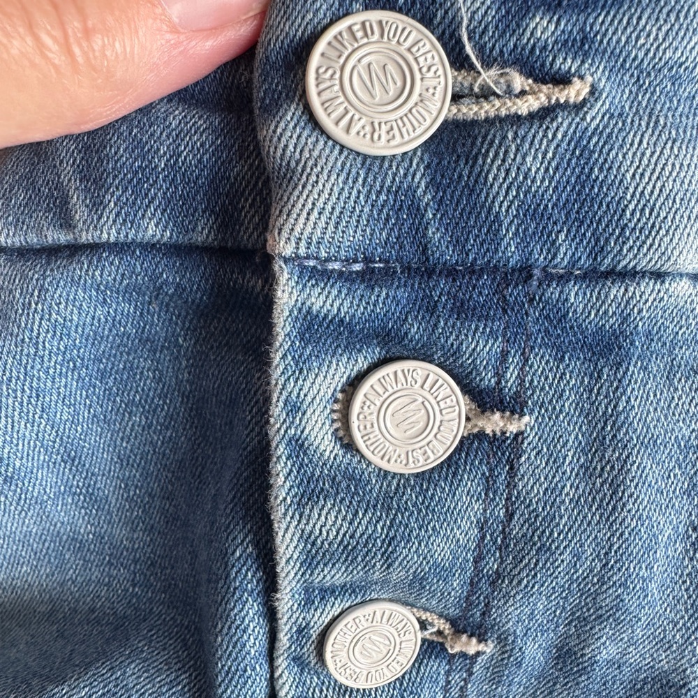 Mother The Pixie Fray Skinny Jeans Losing Control size 27 - Picture 6 of 13